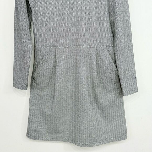 Patagonia Gray Herringbone Long Sleeve Casual Athleisure Performance Dress - Picture 9 of 16